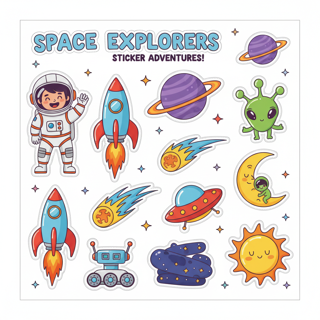 Space Explorer sticker strip