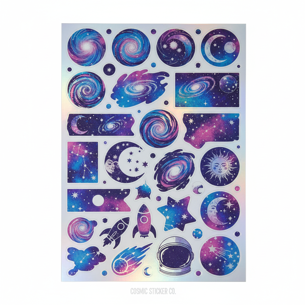 Holographic Galaxy sticker pack