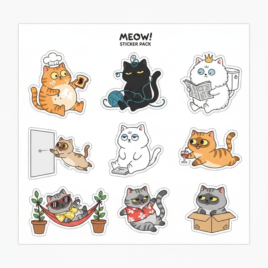 Funny Cat sticker pack