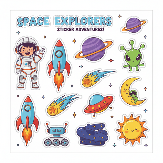 Space Explorer sticker strip