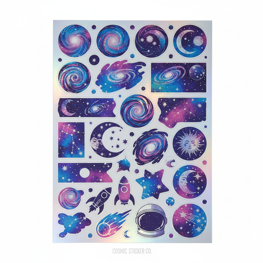 Holographic Galaxy sticker pack